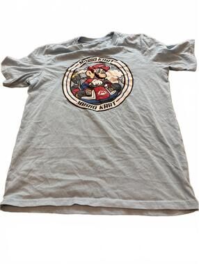 Mario Kart Boys Kids Large Light Blue Graphic Tee Light Fit